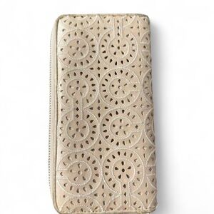 Coach Eyelet Laser Cut Accordion Zip Wallet